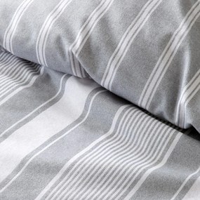 Szara flanelowa pościel dwuosobowa 200x200 cm Ticking Stripe – Bianca