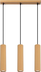 Lampa Wisząca Minimalistyczny Karbon, Aluminium - 3 Źródło - L.45 X H.98 Cm - Złoty