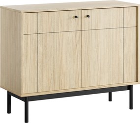 Dwudrzwiowa komoda loftowa Japandi K104, dąb linea