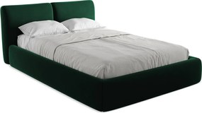 Łóżko 160 x 228 - z weluru - butelkowa zieleń - HOKU