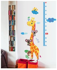 Naklejka dziecięca do mierzenia wzrostu na drzwi/na ścianę 60x120 cm Giraffe &amp; Koalas – Ambiance