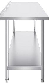 Stół Pracy Kuchnia SucceBuy, 61 x 182,9 cm, Stół do Przygotowywania Jedzenia, do Przygotowywania w Kuchni, w Restauracji i w Warsztacie