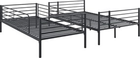 Łóżko Piętrowe Młodzieżowe 90x200 cm/ 120x200 cm TRES Metalowe Czarne