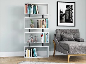 Regał na książki – 72,5 cm x 25 cm x 161 cm – biały i antracytowy – płyta wiórowa pokryta melaminą