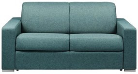 Kanapa 2-osobowa z ekspresowym mechanizmem rozkładania z tkaniny CALITO - Kolor: niebieski - Miejsce do spania: 120 cm - Materac 14 cm