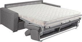 Kanapa rozkładana 2-osobowa VIZIR typu express z tkaniny – kolor szary – pow. spania 120 cm – materac 16 cm z pamięcią kształtu