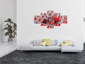 Obraz - 3D metaliczna abstrakcja (125x70 cm)