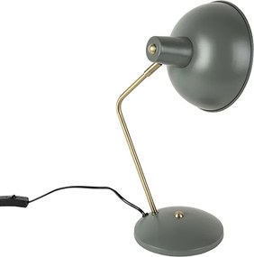 Lampa stołowa w stylu retro zielona z brązem - Milou