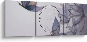 Obraz - Rysowanie motyli (z zegarem) (90x30 cm)