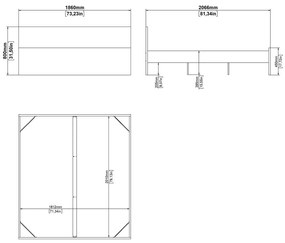 Łóżko dwuosobowe w dekorze dębu bez stelaża 180x200 cm w naturalnym kolorze Naia – Tvilum