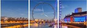 Obraz London Eye (z zegarem) (90x30 cm)