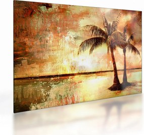 Obraz na szkle - Palmy na plaży (70x50 cm)