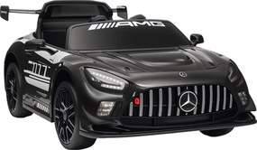 AIYAPLAY Samochód elektryczny Mercedes, samochód na siedzenie dla dzieci, bateria 12V, światła LED, funkcja muzyczna, klakson, 3-8 lat, czarny