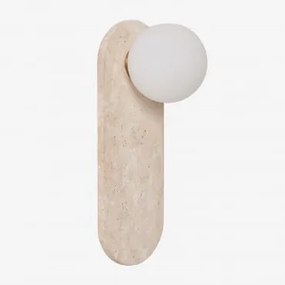 Kinkiet Z Trawertynu Z Kulą Szklaną Davise Travertine - Sklum