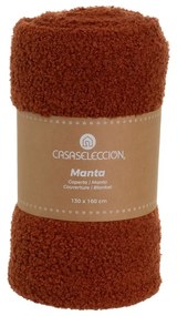 Ceglasty koc z materiału sherpa 130x160 cm Sherpa Bouclé – Casa Selección