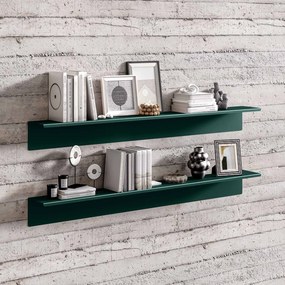 Metalowa półka ścienna Modern Joanne 120 cm, kolor butelkowa zieleń