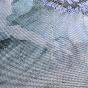 Obraz - Kwiatowy fresk na ceglanej ścianie (70x50 cm)