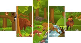 Dziecięcy obraz ze zwierzątkami (125x70 cm)