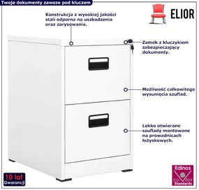 Biały kontenerek pod biurko na klucz - Otwela 3X