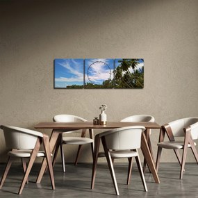 Obraz plaży (z zegarem) (90x30 cm)
