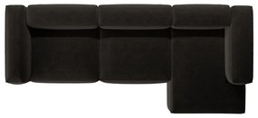 Czarny narożnik (prawostronny/z szezlongiem) Bergano – Cosmopolitan Design