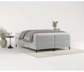 Szare łóżko boxspring ze schowkiem 160x200 cm Araya – Maison de Rêve