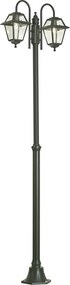Klasyczny lampion ogrodowy ciemnozielony 235 cm 2-źródła światła IP44 - Berta