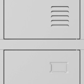 Szafka szkolna BHP szara: 6-komorowa IGOREK, 900 x 1500 x 450 mm