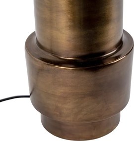 Lampa stołowa w stylu art deco z abażurem z aksamitu w kolorze brązu, czarna z elementami złota, 50 cm - Bruut