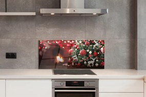 Szklany Panel Klasyczne Świąteczne Bombki