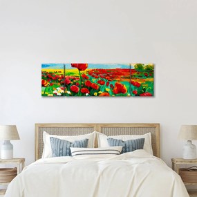 Obraz pola z makami (170x50 cm)
