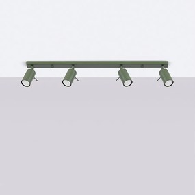 Lampa sufitowa nowoczesny Briix, stal - 4 źródło światła 4000K - L.81 x H.17 cm - zielony oliwkowy