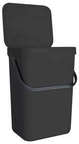 Czarny plastikowy kosz na śmieci 10 l – Orion