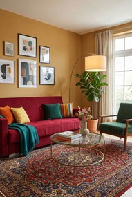 Czerwona pikowana wersalka do salonu A5-G13