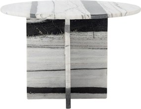 Czarno-biały marmurowy okrągły stolik ø 61 cm Rosito – Bloomingville