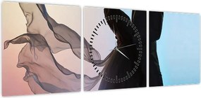 Obraz - Tańcząca para (z zegarem) (90x30 cm)