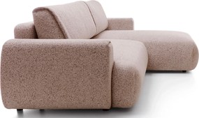 Melanżowa kanapa narożna z funkcją spania oberżyna R1-K71