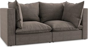 Modułowa sofa 2-osobowa - z tkaniny bouclé - czekoladowy - MANAO