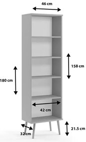 Wysoki skandynawski regał na książki macchiato T4-A49