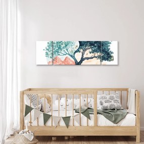 Obraz – Akwarelowe drzewo pełne życia (170x50 cm)
