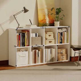 Regał otwarty komoda kostka 4x2 pojemny biały na książki biurowy nowoczesny