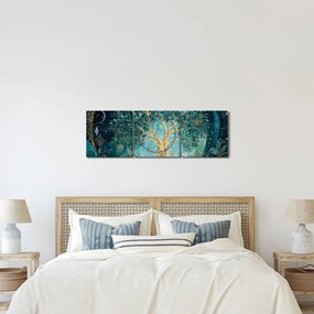 Obraz – Drzewo życia we wszechświecie (z zegarem) (90x30 cm)