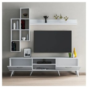 Biały zestaw pod TV 180x48 cm Veronica – Kalune Design