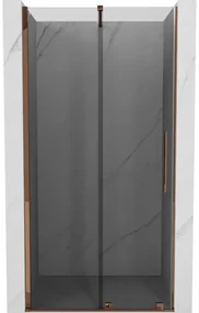 Mexen Velar drzwi prysznicowe rozsuwane 90 cm, grafit, różowe złoto - 871-090-000-41-60