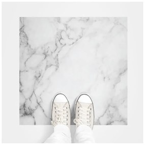Naklejka na podłogę Ambiance Slab Stickers White Marble, 30x30 cm