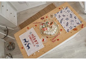 Świąteczne materiałowe maty stołowe zestaw 2 szt. 45x35 cm Merry Blue Christmas – Butter Kings