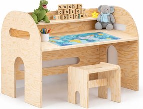 Małe drewniane biurko dla przedszkolaka T7-H89
