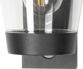 Lampa ścienna zewnętrzna czarna IP44 z czujnikiem ruchu - Joren