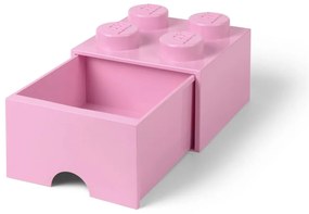 Jasnoróżowy pojemnik kwadratowy LEGO®