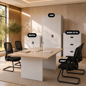Szafa kartotekowa metalowa biała, 900x1020x600 mm: SARA XL V3
